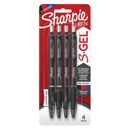 SHARPIE GEL PEN Retractable 0.7mm 2x Black 1x Red 1x Blue